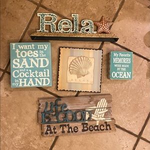 Beach home decor signs